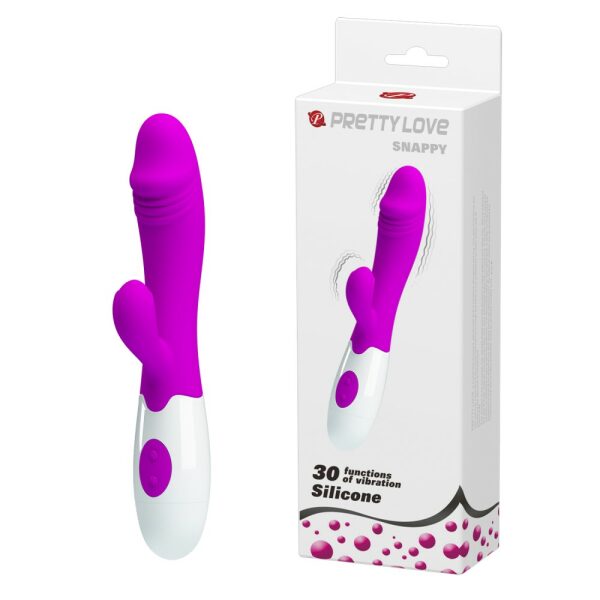 Pretty Love - Snappy Silicone Rabbit Vibrator - Purple