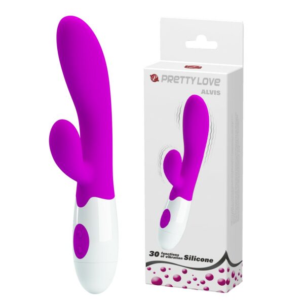 Pretty Love-Alvis Silicone Rabbit Vibrator - Purple