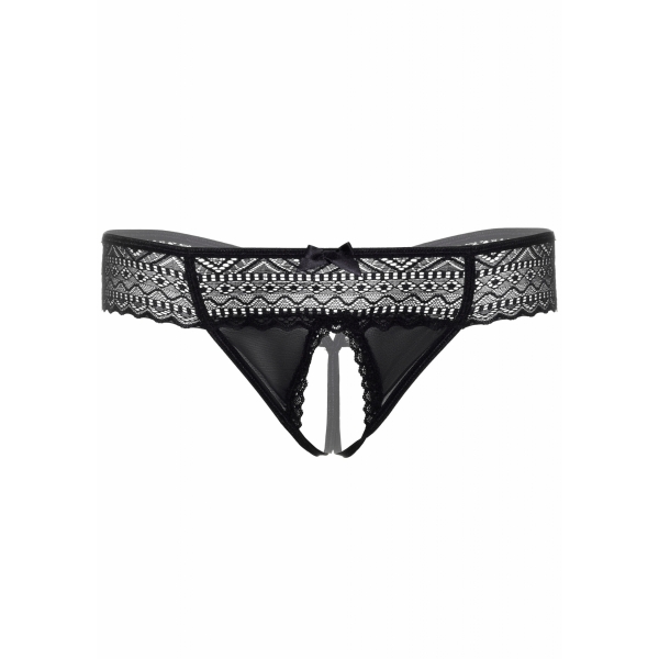 Roxanne crotchless string-Black