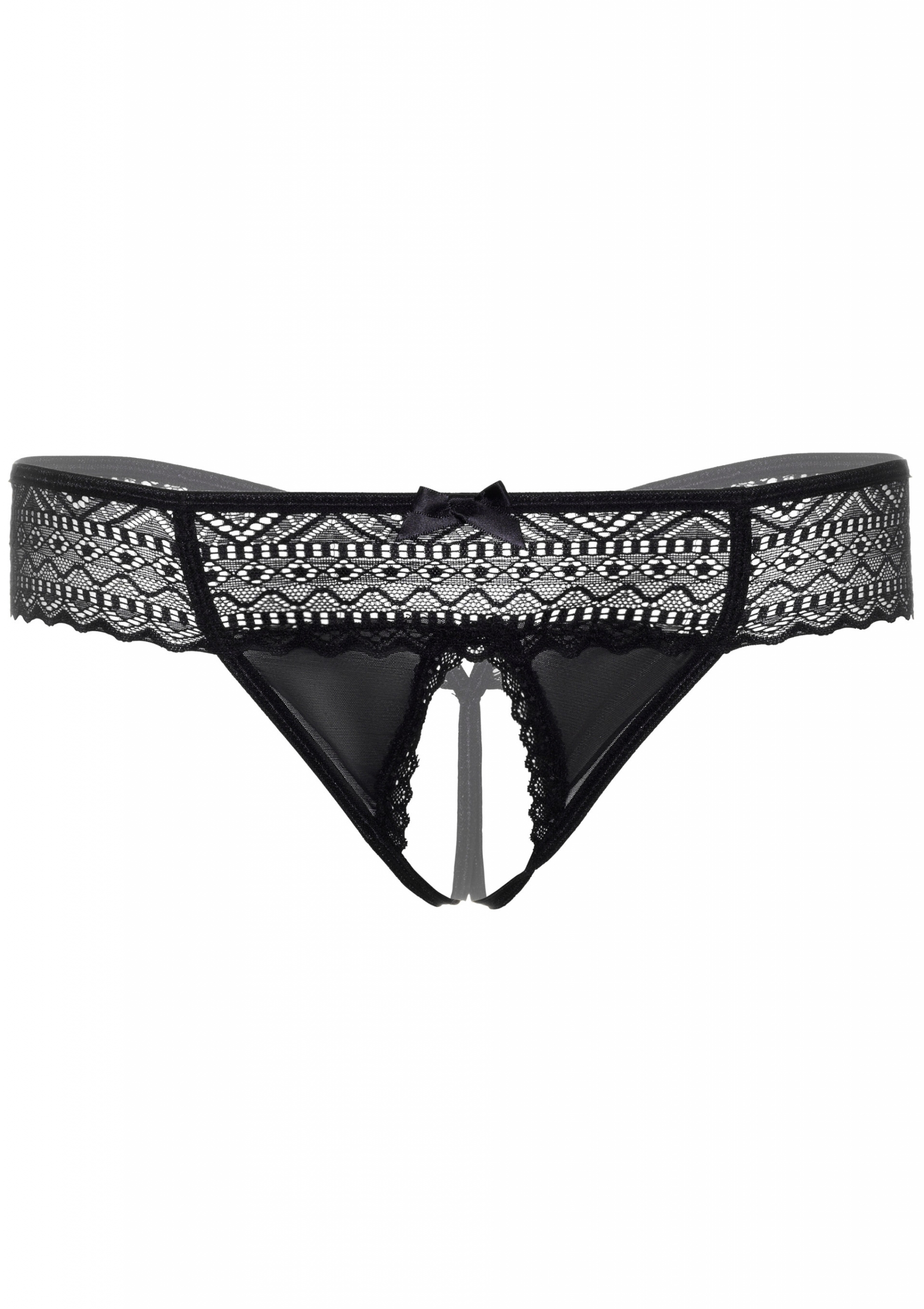 Roxanne crotchless string-Black