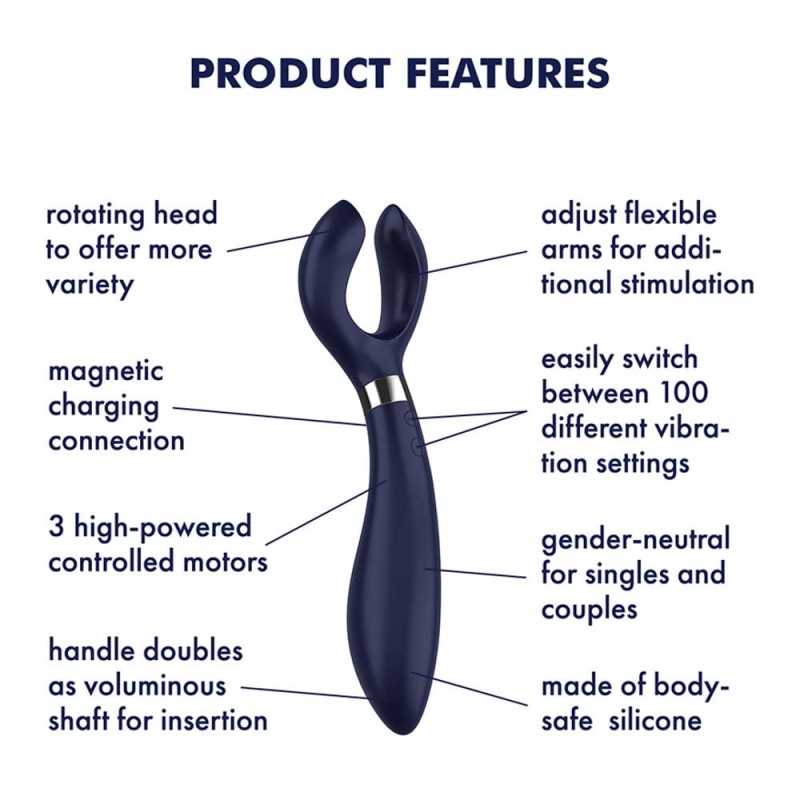 Satisfyer Partner Multifun 3, Couples vibrator - Blue - Image 2