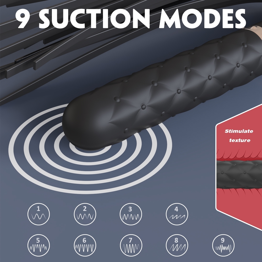 Silay Vibrator & Whip 9 Vibration Modes, Silicone, USB Rechargeable- Black - Image 4