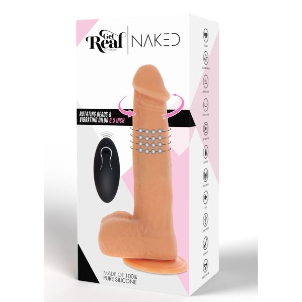 Rotating Beads-Rechargeable Wireless Vibrating Silicone Dildo