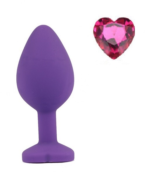 Anal Silicone Small Plug Brighty with Heart Shape Color Diamond Base / Assorted Colors - Image 17