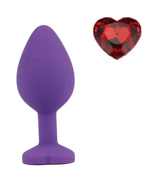 Anal Silicone Small Plug Brighty with Heart Shape Color Diamond Base / Assorted Colors - Image 12