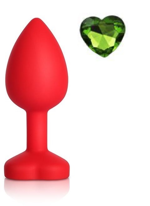 Anal Silicone Small Plug Brighty with Heart Shape Color Diamond Base / Assorted Colors - Image 18