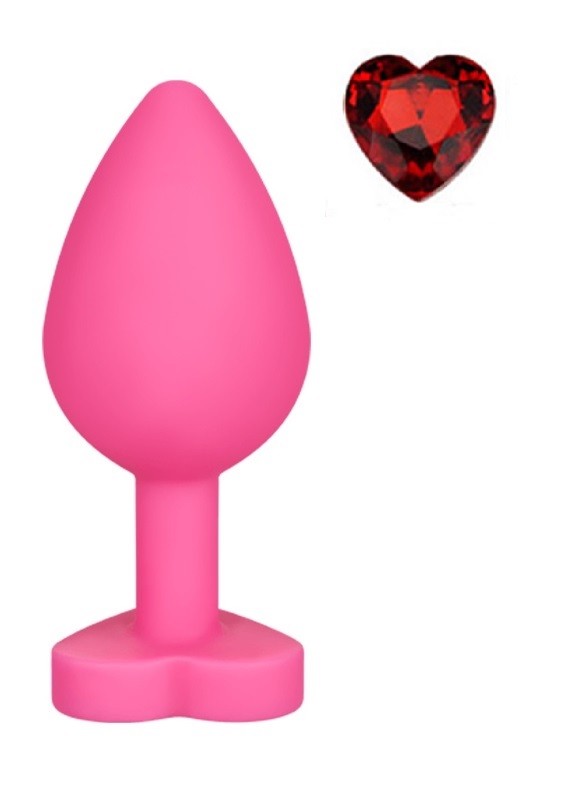 Anal Silicone Small Plug Brighty with Heart Shape Color Diamond Base / Assorted Colors - Image 22