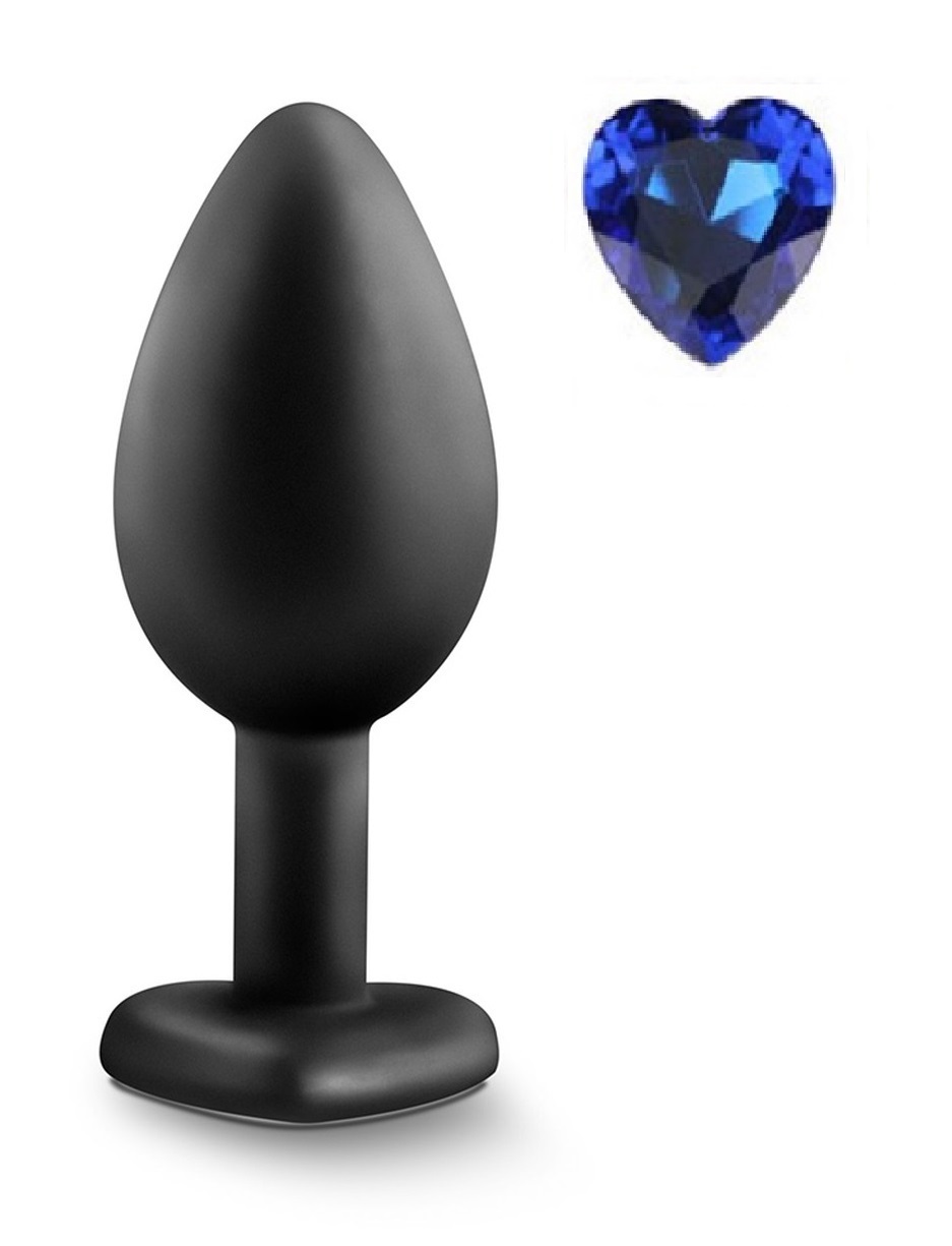Anal Silicone Small Plug Brighty with Heart Shape Color Diamond Base / Assorted Colors - Image 16