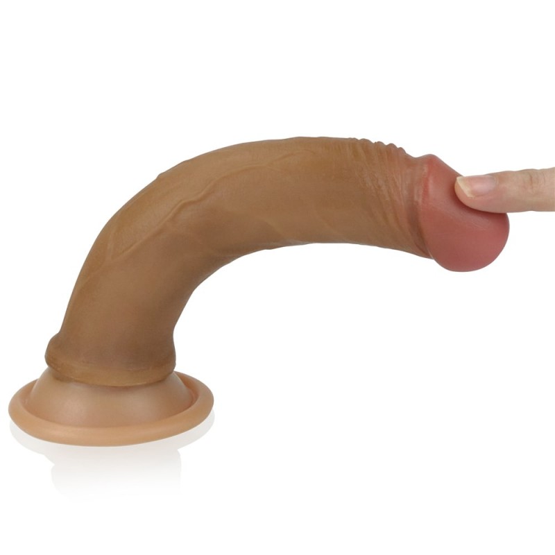 7'' Dual layered Platinum Silicone Cock Brown - Image 4