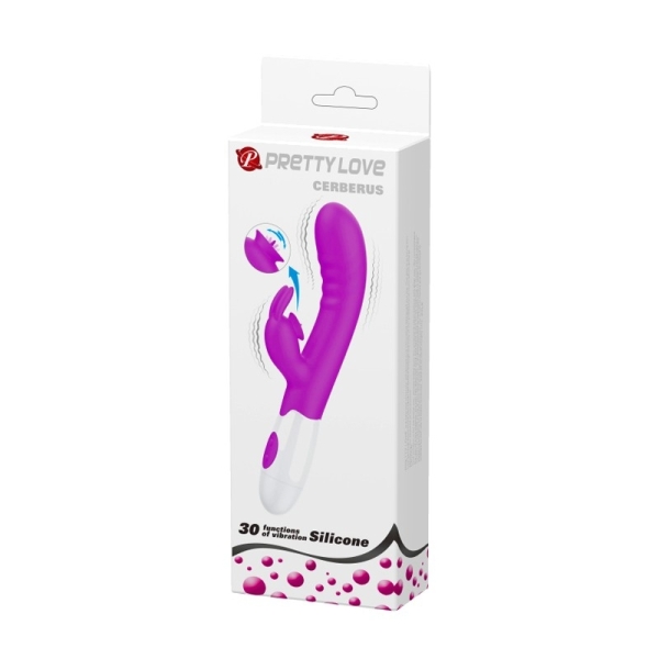 Pretty Love - Cerberus Rabbit Silicone Vibrator - Purple