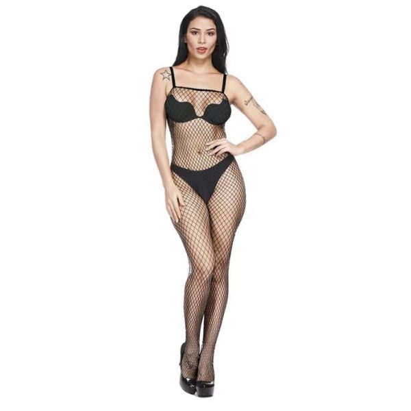 Bodystocking Pamela Crotchless Fishnet, Assorted Colors - One Size