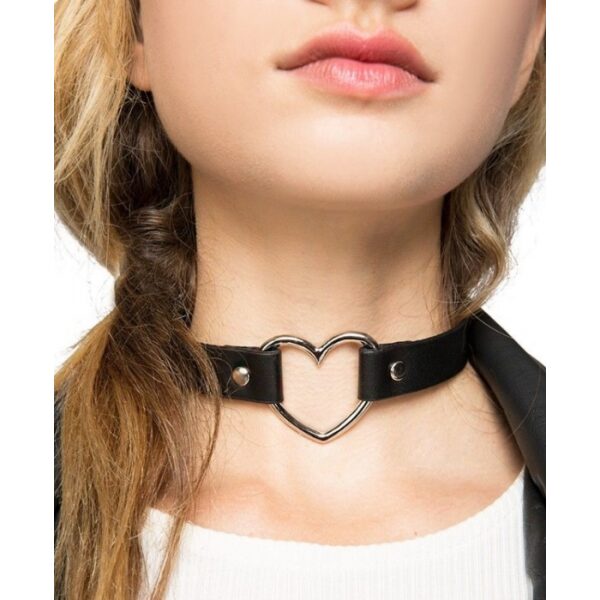 Eco Leather Choker Heart