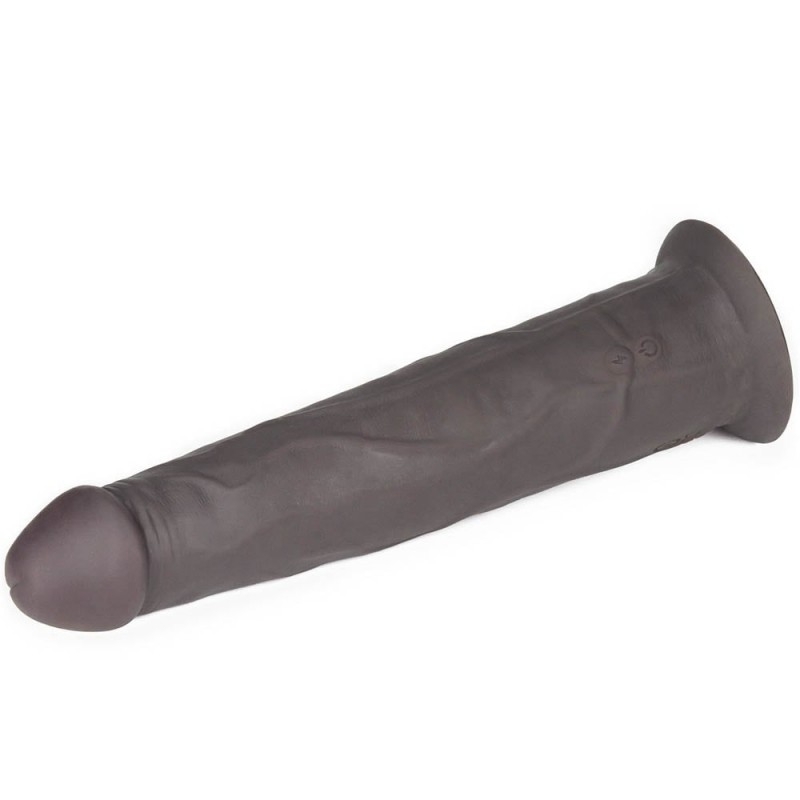 9.0" Dual Layered Platinum Silicone Rotator & Vibrating Rechargeable Cock - Brown - Image 8