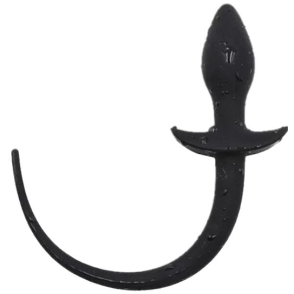 Anal Plug with Tail, Silicone - Black