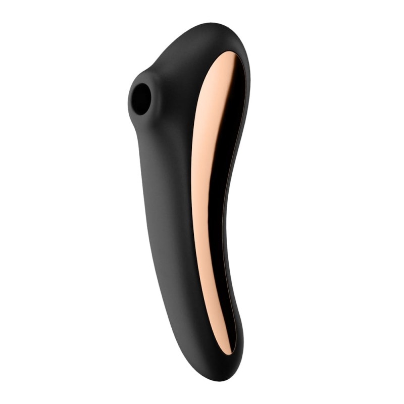 Satisfyer Dual Kiss green Rechargeable App Controlled Long Distance Vibrator - Black - Image 3