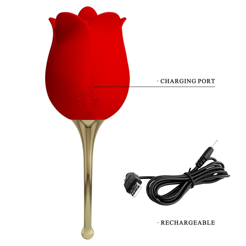 Pretty Love - Rose Lover, Clitoris Rechargeable Silicone Vibrator - Image 3