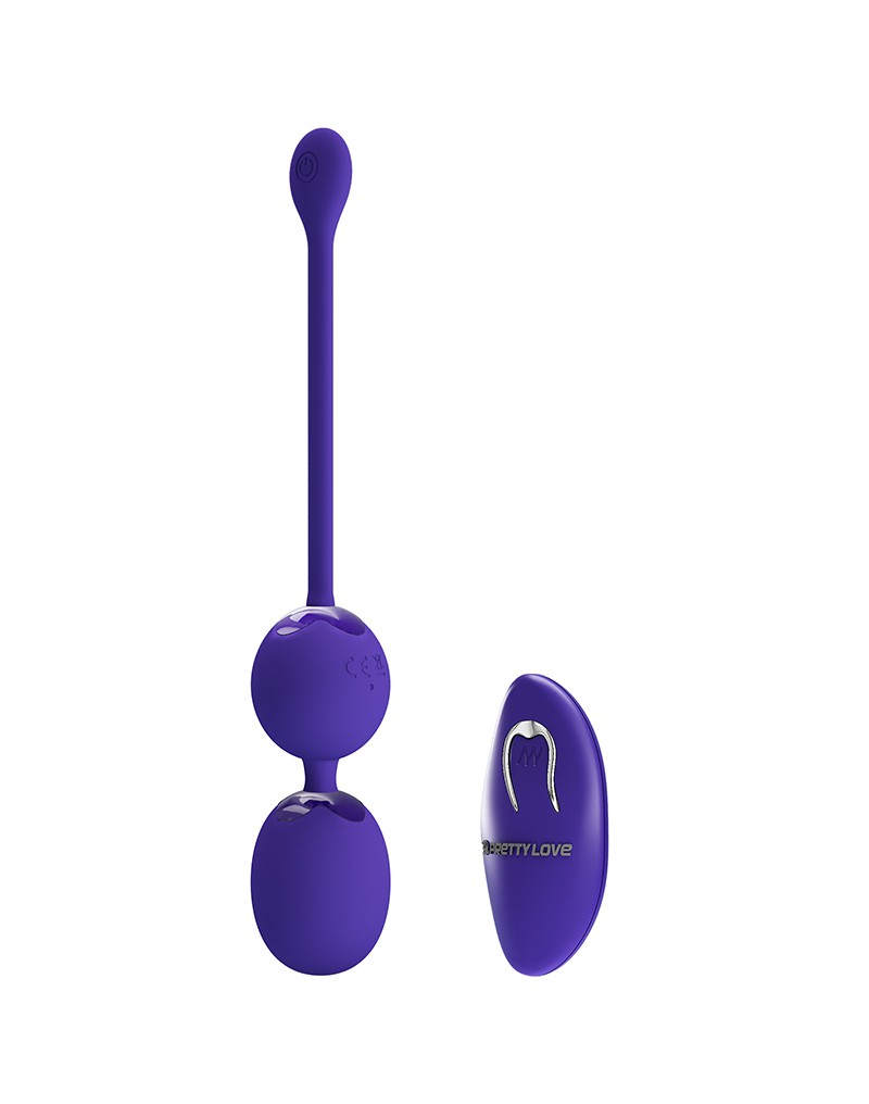 Willie Youth USB Rechargeable Silicone Kegel Balls, Remote Control, 12 Vibrating Modes - Violet - Image 4