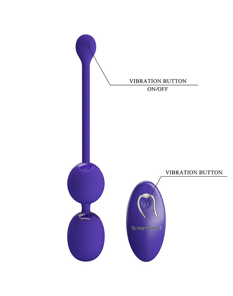Willie Youth USB Rechargeable Silicone Kegel Balls, Remote Control, 12 Vibrating Modes - Violet - Image 7