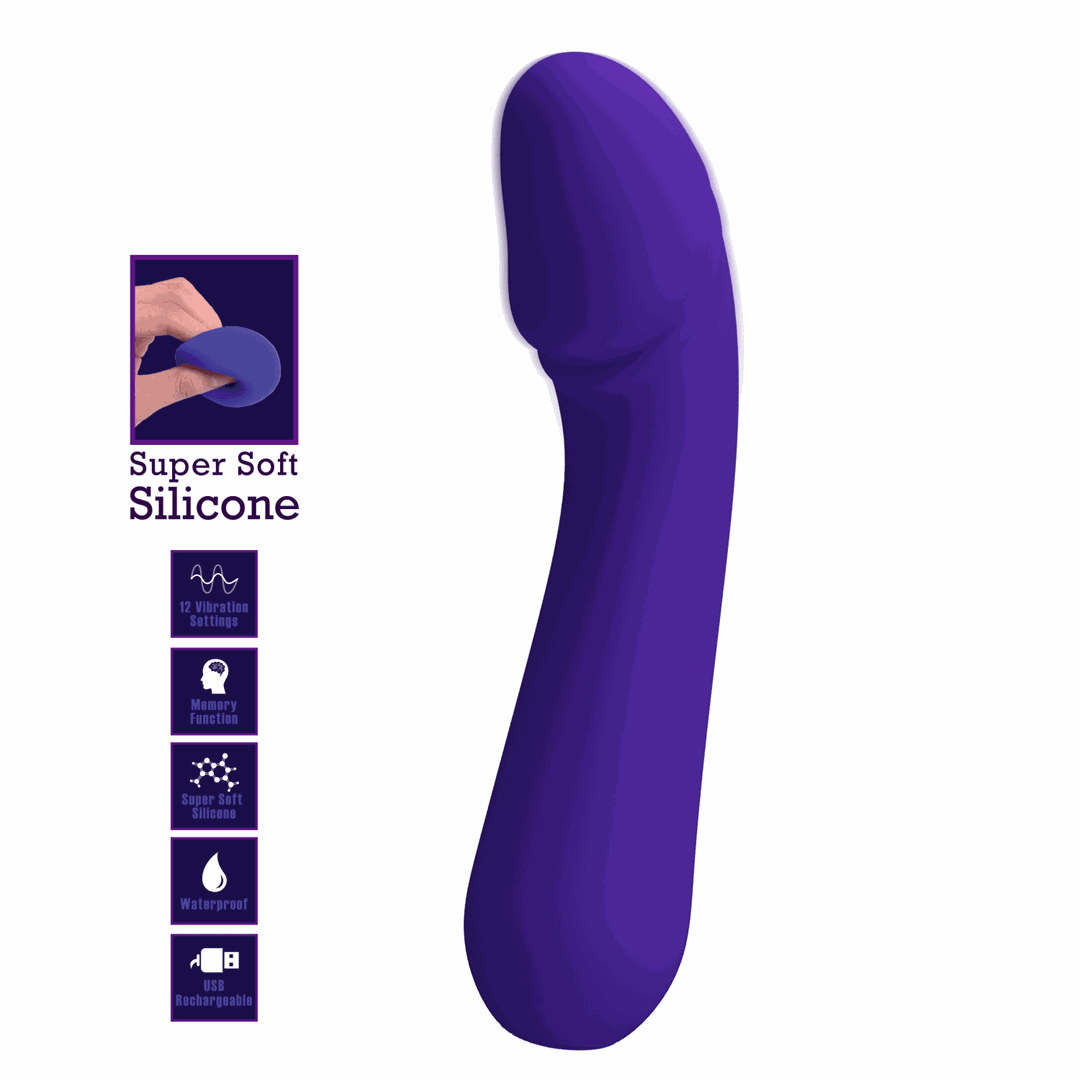 Faun G Spot Silicone Vibrator, 12 Vibrating Modes, USB Rechargeable - Violet - Image 2