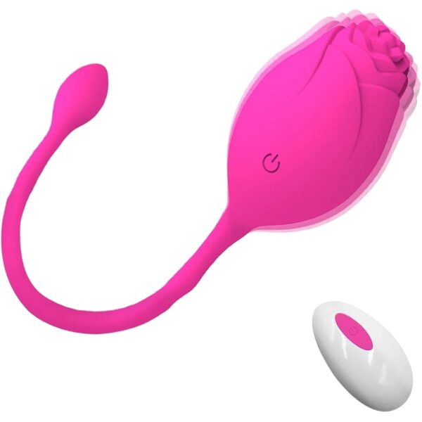 Vibrating Silicone Egg Ambrosia, 10 Vibe Modes, Remote Control, USB Rechargeable -Pink