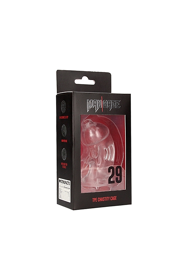 Model 29 - TPE Chastity Cage - Transparent - Image 2