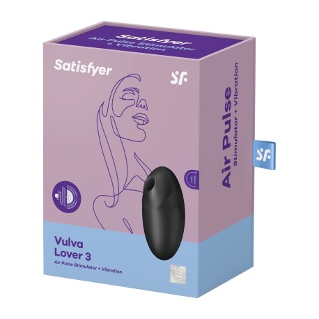 Satisfyer Vulva Lover 3 Stimulator & Vibrator - Black - Image 2
