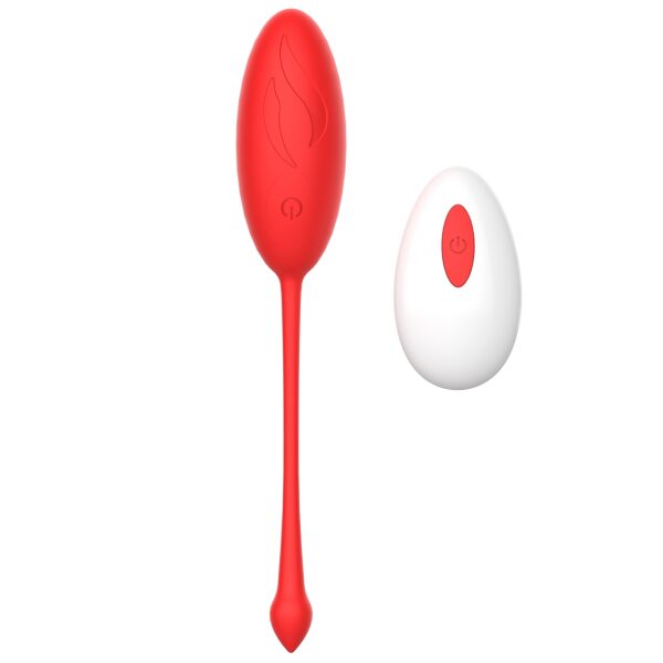 Wireless Silicone Egg Vibrator Kate 12 Vibration Modes USB Rechargeable - Red