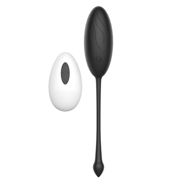 Wireless Silicone Egg Vibrator Kate 12 Vibration Modes USB Rechargeable - Black