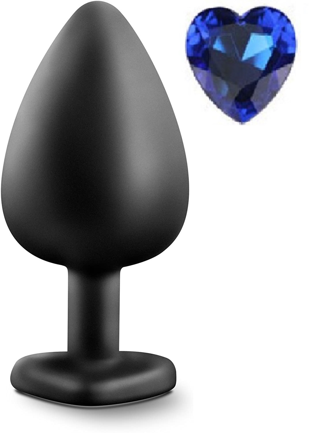 Anal Silicone Large Plug Brighty with Heart Shape Color Diamond Base / Assorted Colors - Image 8
