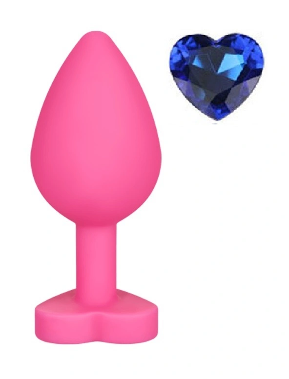 Anal Silicone Small Plug Brighty with Heart Shape Color Diamond Base / Assorted Colors - Image 10