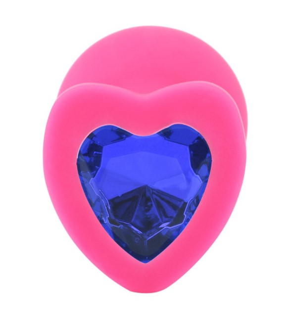 Anal Silicone Small Plug Brighty with Heart Shape Color Diamond Base / Assorted Colors - Image 23
