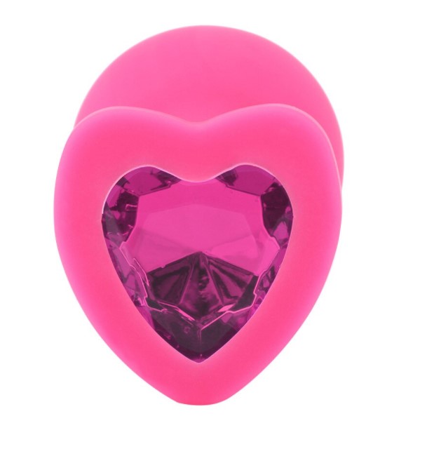 Anal Silicone Small Plug Brighty with Heart Shape Color Diamond Base / Assorted Colors - Image 9