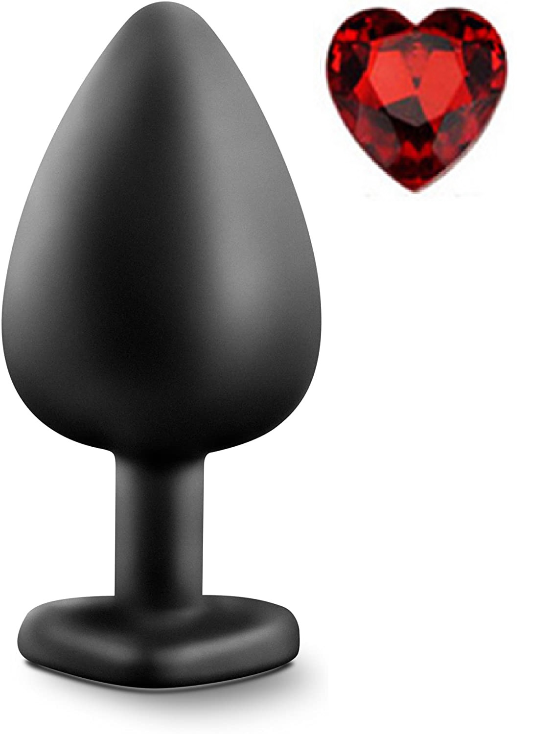 Anal Silicone Large Plug Brighty with Heart Shape Color Diamond Base / Assorted Colors - Image 9