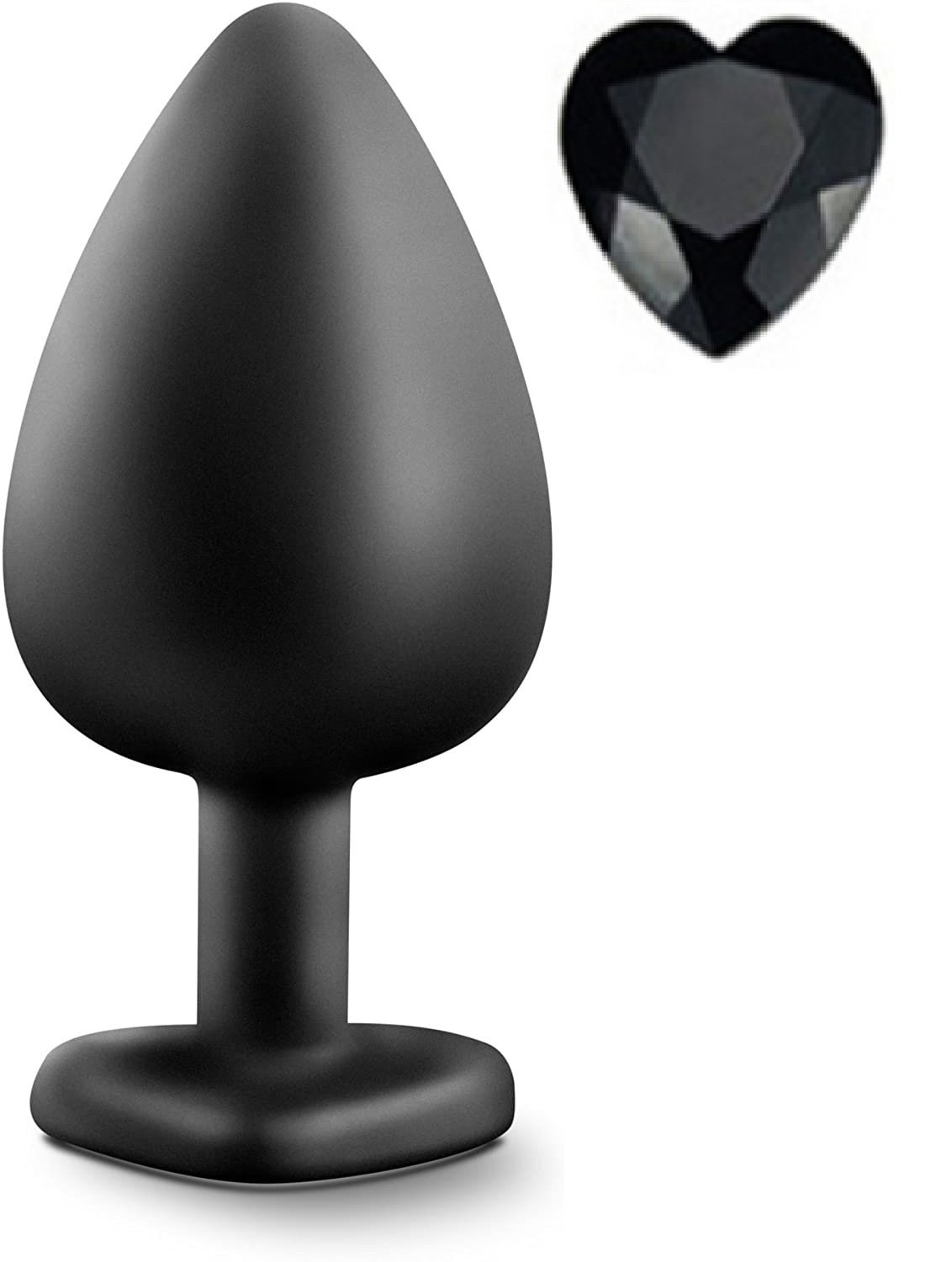 Anal Silicone Large Plug Brighty with Heart Shape Color Diamond Base / Assorted Colors - Image 6