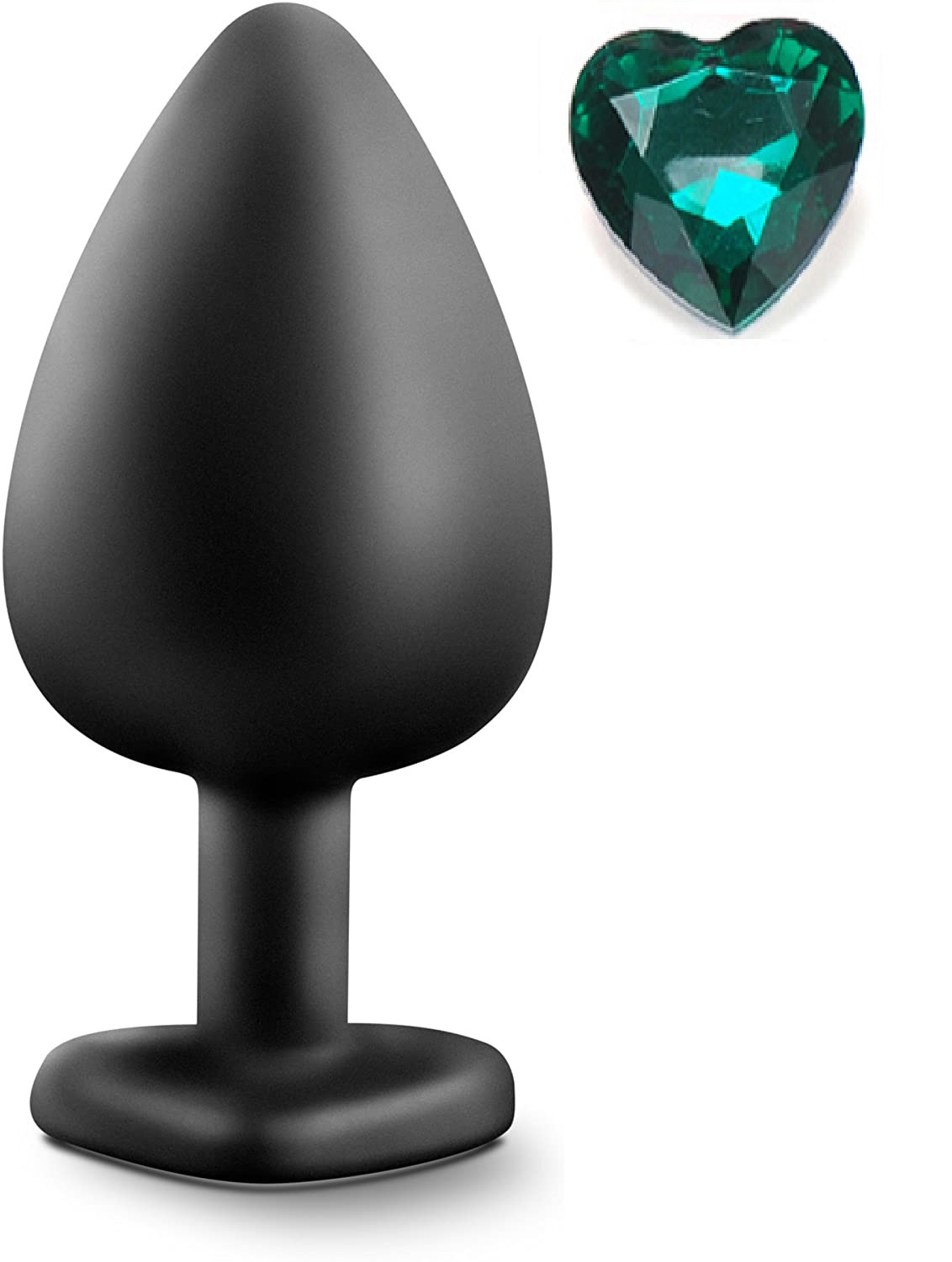 Anal Silicone Large Plug Brighty with Heart Shape Color Diamond Base / Assorted Colors - Image 3
