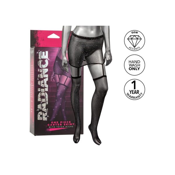 CalExotics Radiance One Piece Garter Skirt with Thigh Highs - One Size