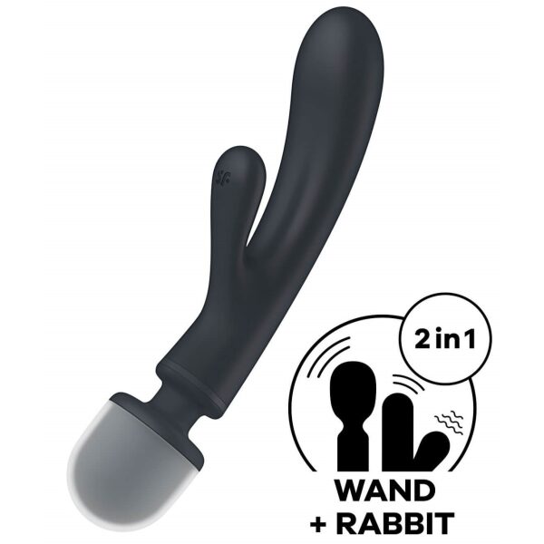 Satisfyer Triple Lover, Silicone Vibrator, 24 Vibe Modes USB Rechargeable - Grey