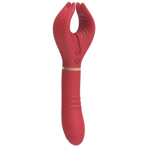 Sensations Lothus Vibrator, 7+7 Vibration Modes, Silicone, Magnetic USB, 21.5 cm. Red