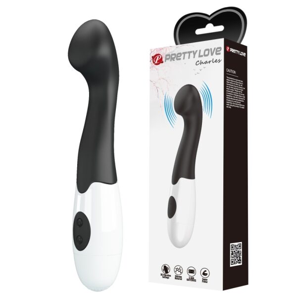 Pretty Love-Charles Silicone Vibrator - Black