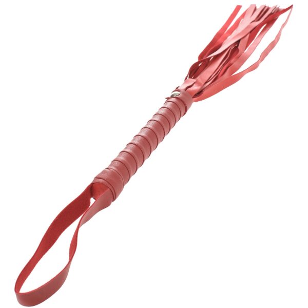 Red Textured Handle Fetish Whip - 49 cm