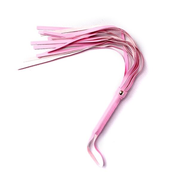Punishment Handle Fetish Pink Whip - 40 cm