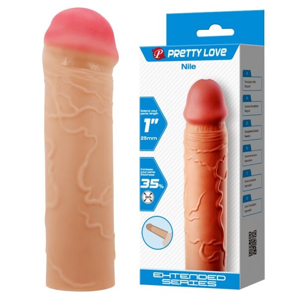 Pretty Love Nile Real Feel Penis Sleeve Extender - Flesh
