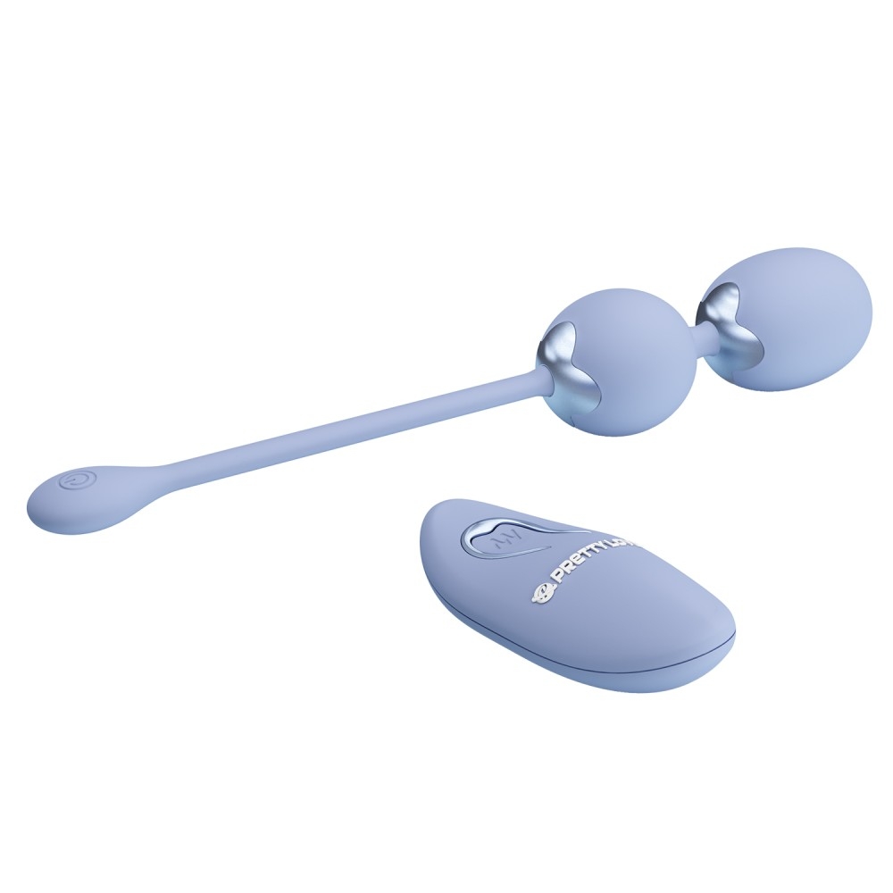 Willie Youth USB Rechargeable Silicone Kegel Balls, Remote Control, 12 Vibrating Modes - Blue - Image 5