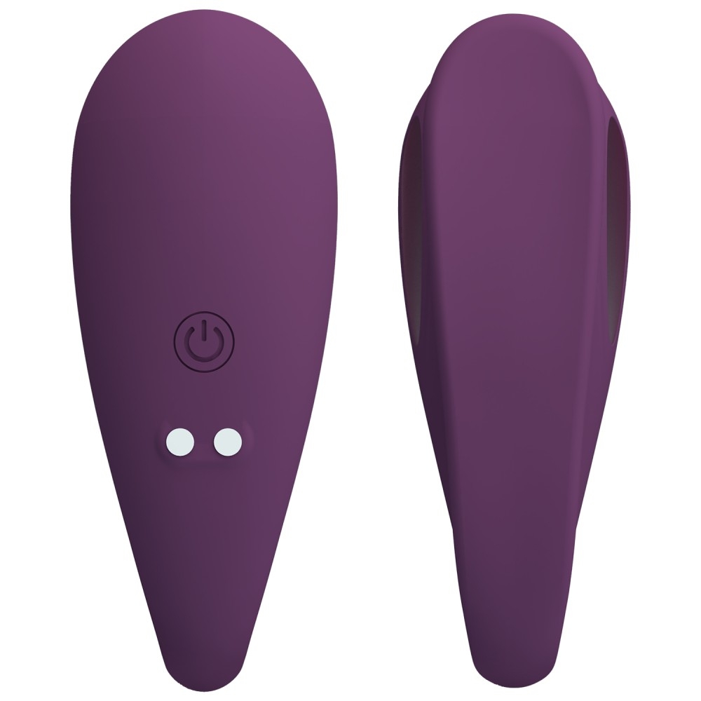 Pretty Love August Rechargeable Wireless Couples Silicone Vibrator - Purple - Image 5
