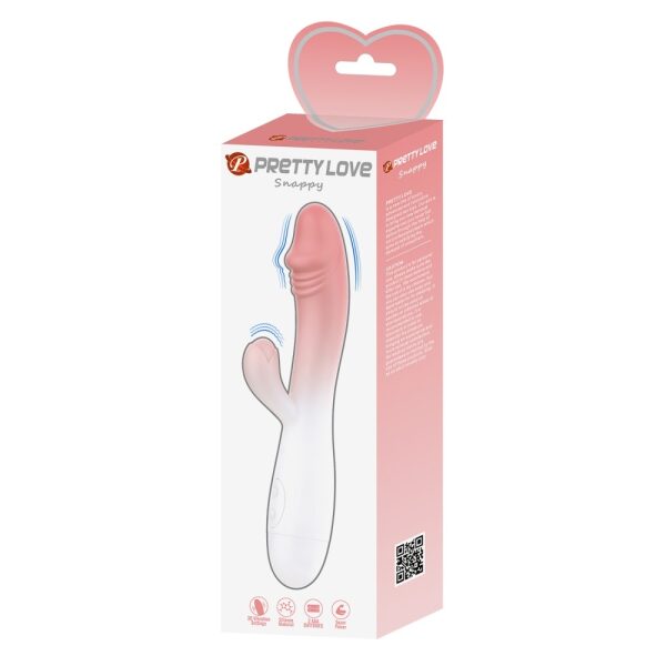 Pretty Love - Snappy Rabbit Silicone Vibrator - Pink/White