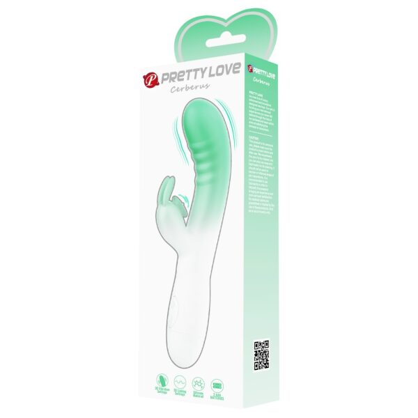 Pretty Love - Cerberus Rabbit Silicone G-Spot Vibrator - Green/White