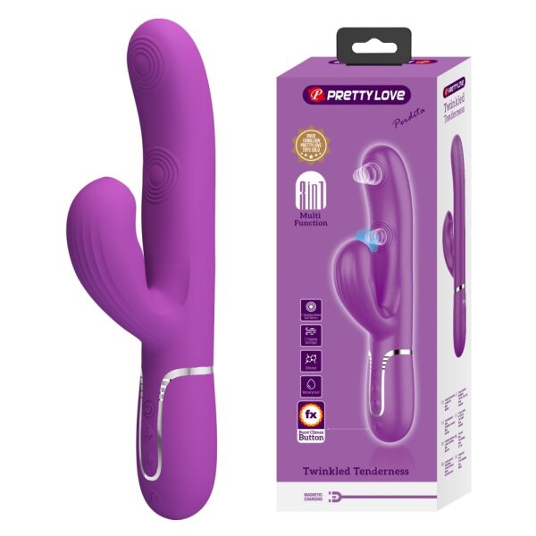 Pretty Love Perlita Twinkled Tenderness USB Rechargeable Silicone Rabbit Vibrator - Purple II