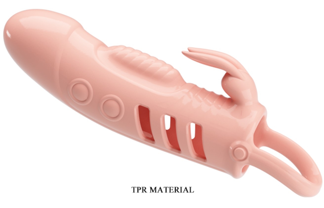 Sloane Penis Extender with Vibrations, + 2.5 cm, TPR - Flesh - Image 3