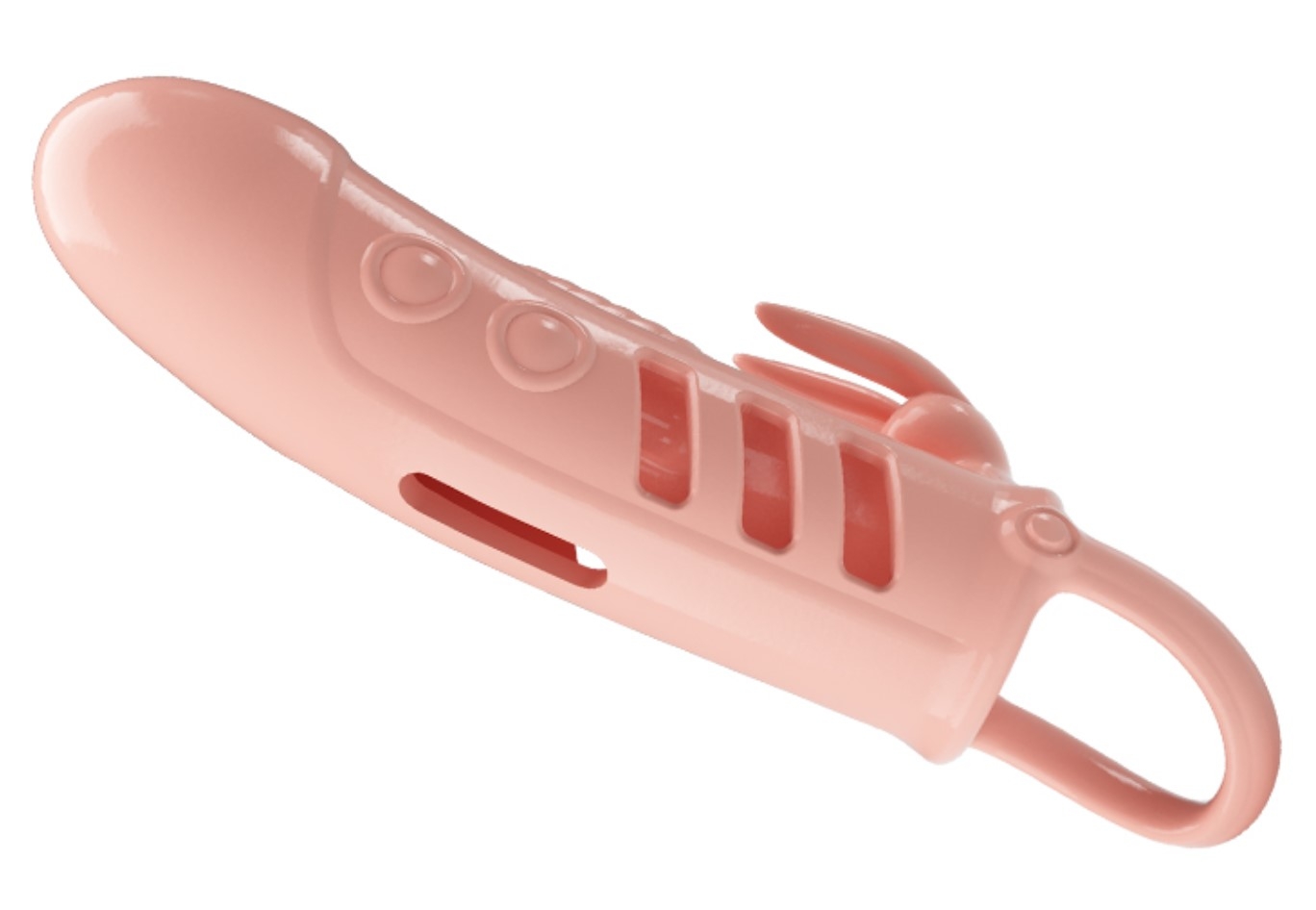 Sloane Penis Extender with Vibrations, + 2.5 cm, TPR - Flesh - Image 5