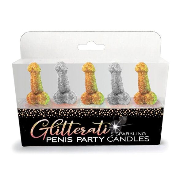 Set of 5 Glitter Penis Candles